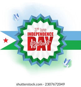 Vector illustration of Happy Djibouti Independence Day social media story feed mockup template