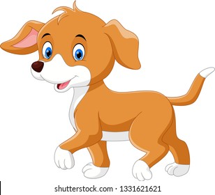 Vector Illustration Happy Dog Cartoon Stock Vector (Royalty Free ...