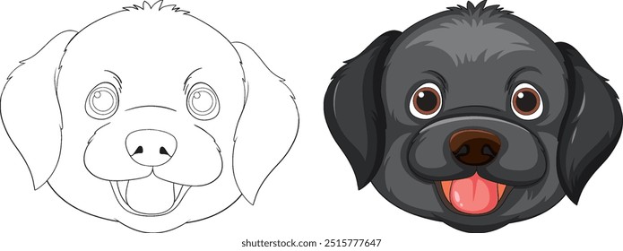 Vector illustration of a happy dog face