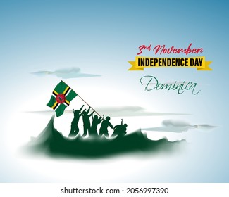 Vector illustration of happy Dominica independence day