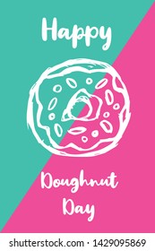 Vector Illustration of Happy Donut / Doughnut Day. Graphic Design for Poster, Background, Art and More.