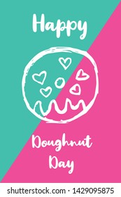 Vector Illustration of Happy Donut / Doughnut Day. Graphic Design for Poster, Background, Art and More.