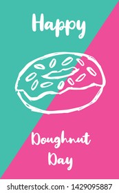 Vector Illustration of Happy Donut / Doughnut Day. Graphic Design for Poster, Background, Art and More.