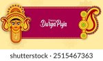 vector illustration of Happy Durga Puja festival background for India holiday Subh Navratri Dussehra