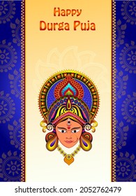 vector illustration of Happy Durga Puja festival background for India holiday Dussehra