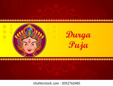 ilustración vectorial de los antecedentes del festival Happy Durga Puja para la fiesta india de Dussehra