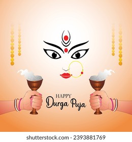 Vector vector illustration of happy durga puja subh navratri