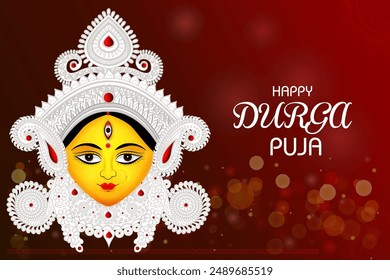 vector illustration of Happy Durga Puja festival background for India holiday Dussehra