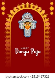 vector illustration of Happy Durga Puja festival background for India holiday Subh Navratri Dussehra