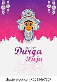 ilustração vetorial do fundo do festival Happy Durga Puja para o feriado na Índia Subh Navratri Dussehra