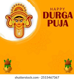 ilustração vetorial do fundo do festival Happy Durga Puja para o feriado na Índia Subh Navratri Dussehra
