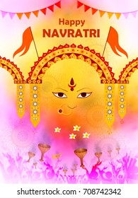 vector illustration of Happy Durga Puja festival background for India holiday Dussehra