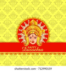 vector illustration of Happy Durga Puja festival background for India holiday Dussehra