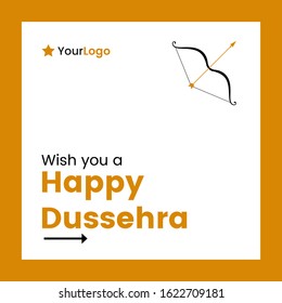 Vector illustration of Happy Dussehra banner design.