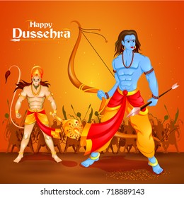 vector illustration  Happy Dussehra festival of India