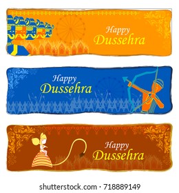 vector illustration  Happy Dussehra festival of India