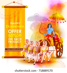 vector illustration of Happy Dussehra festival offer