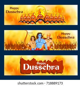 vector illustration  Happy Dussehra festival of India