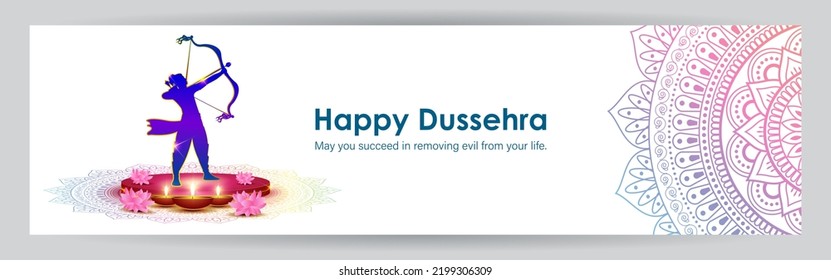 Vector illustration of Happy Dussehra greeting