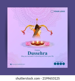 Vector illustration of Happy Dussehra greeting