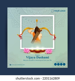 Vector illustration of Happy Dussehra greeting