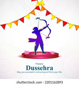 Vector illustration of Happy Dussehra greeting