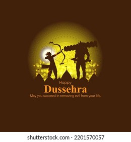 Vector illustration of Happy Dussehra greeting