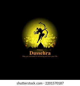 Vector illustration of Happy Dussehra greeting