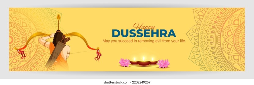 Vector illustration of Happy Dussehra greeting