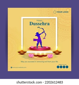 Vector illustration of Happy Dussehra greeting