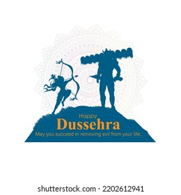 Vector illustration of Happy Dussehra greeting