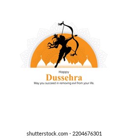 Vector illustration of Happy Dussehra greeting