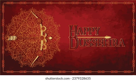 Vector illustration of Happy Dussehra greeting.Happy Dussehra and Vijyadashmi 