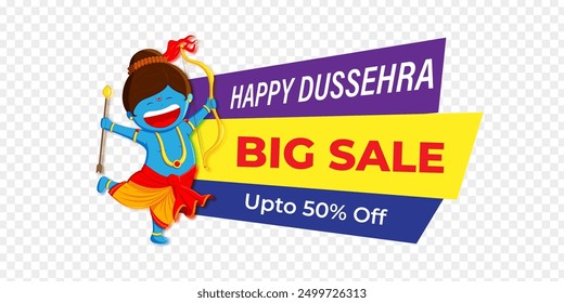 Vector illustration of Happy Dussehra Sale social media feed template