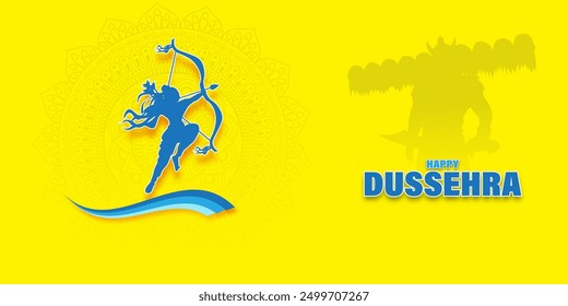 Vector illustration of Happy Dussehra social media feed template