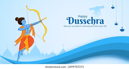 Vector illustration of Happy Dussehra social media feed template