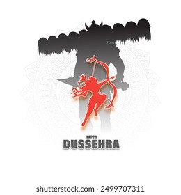 Vector illustration of Happy Dussehra social media feed template