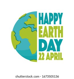 Vector illustration for Happy Earth Day April 22 greeting card template