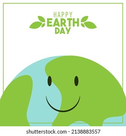 Vector illustration of happy earth day. Earth day concept design.