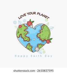 Vector illustration of Happy Earth Day, Beautiful background of Natural things, Attractive design of Earth Day concept.
