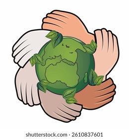 Vector illustration of Happy Earth Day, Beautiful background of Natural things, Attractive design of Earth Day concept.