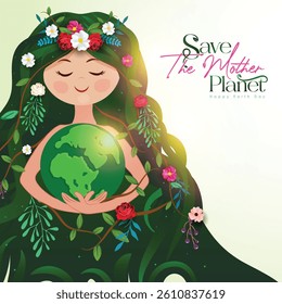 Vector illustration of Happy Earth Day, Beautiful background of Natural things, Attractive design of Earth Day concept.