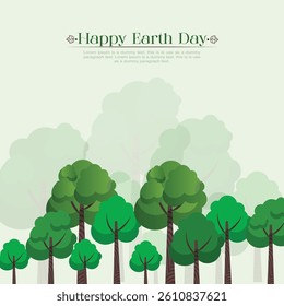 Vector illustration of Happy Earth Day, Beautiful background of Natural things, Attractive design of Earth Day concept.