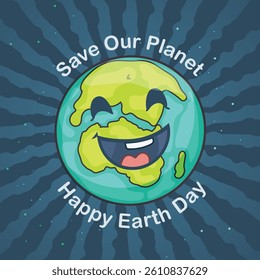 Vector illustration of Happy Earth Day, Beautiful background of Natural things, Attractive design of Earth Day concept.