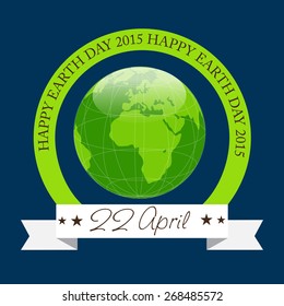 Vector illustration for Happy Earth Day in blue background.