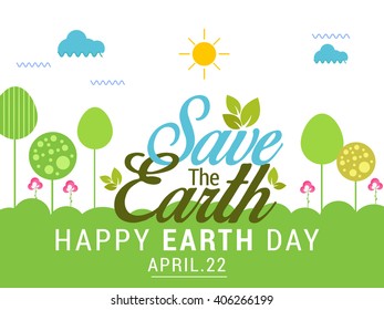 Vector illustration of happy earth day.