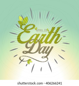 Vector illustration of happy earth day.