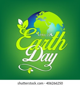 Vector illustration of happy earth day.