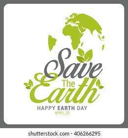 Vector illustration of happy earth day.
