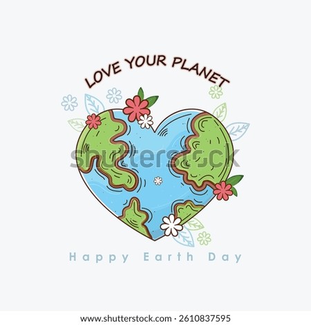 Vector illustration of Happy Earth Day, Beautiful background of Natural things, Attractive design of Earth Day concept.
